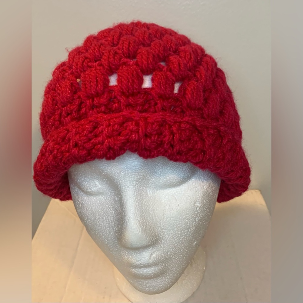 Handcrafted Red Crochet Beanie
